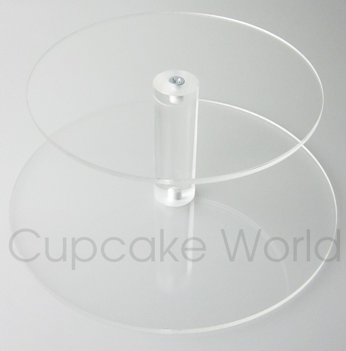 2 TIER CLEAR MAYPOLE ROUND ACRYLIC CUPCAKE DISPLAY STAND 2 TIER CLEAR MAYPOLE ROUND ACRYLIC CUPCAKE DISPLAY STAND